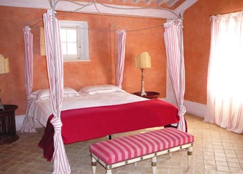 beautiful bedroom in Tuscan villa